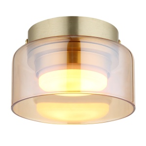 Plafoniere, Plafoniera Higgins 1xGX53, IP20, auriu mat, sticla chihlimbar, Globo Lighting - savelectro.ro