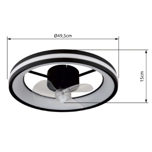 Plafoniera LED Gatian, cu ventilator, 30W, 2215 lm, lumina calda/neutra/rece, IP20, neagra, Globo Lighting [3]- savelectro.ro