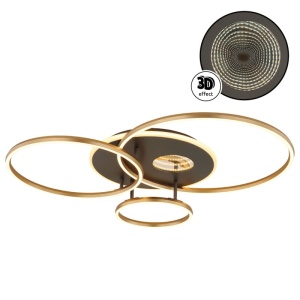 Plafoniera LED Invertina 54W, lumina calda/neutra/rece, telecomanda, dimabila, auriu mat, Globo Lighting [3]- savelectro.ro