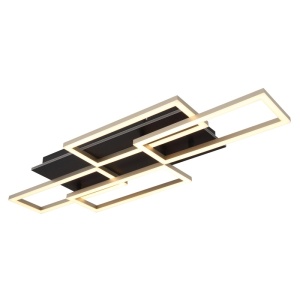 Plafoniere LED, Plafoniera LED Jeffry 40W, 2700 lm, lumina calda/neutra/rece, telecomanda, dimabila, IP20, sampanie mat, Globo Lighting - savelectro.ro