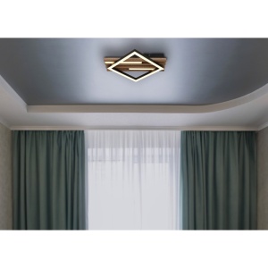 Plafoniera LED Obrien 12+7W, 1020 lm, lumina calda (3000K), 33 cm, IP20, imitatie lemn, Globo Lighting [5]- savelectro.ro
