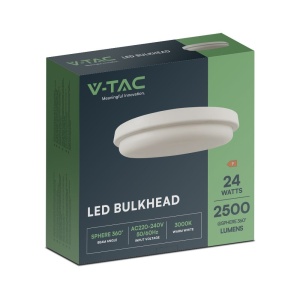 Plafoniera LED V-TAC, 24W, 2500 lm, lumina rece, IP54 [7]- savelectro.ro