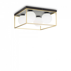 Plafoniera Lingotto 198156, 4xE14, neagra+aurie, IP20, Ideal Lux