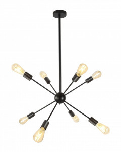 Plafoniere, Plafoniera Strict KL106006, 8xE27, neagra, IP20, Klausen - savelectro.ro
