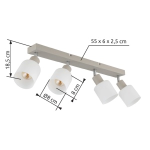 Plafoniera Trent, 4xE14, IP20, nisipiu mat, Globo Lighting [5]- savelectro.ro