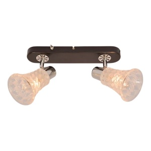 Plafoniere, Plafoniera Zente KL-9136, 2xE14, stil clasic, orientabila, metal si sticla, IP20 - savelectro.ro