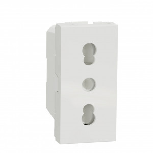 Priza simpla, cu impamantare, 1 modul, 16A, alba, Schneider Noua Unica [1]- savelectro.ro