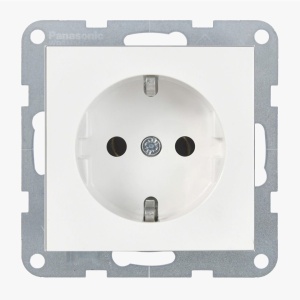 Prize si intrerupatoare, Priza simpla cu impamantare 16A, IP20, Alb, Panasonic Karre Plus 55 - savelectro.ro