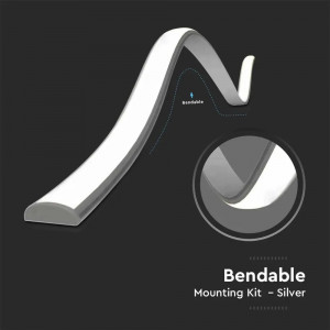Profil Banda LED, Aplicat (PT), Flexibil, Aluminiu + Alb Mat, 2m [4]- savelectro.ro