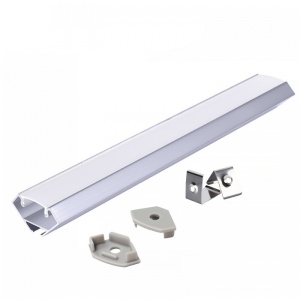 Profil Banda LED , De colt 18x18mm, Aluminiu + Alb, 2m, Kobi [4]- savelectro.ro