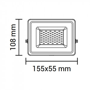 Dimensiuni Proiector led 10W cu senzor, 800lm, IP65, lumina rece 6000K, alb, Optonica