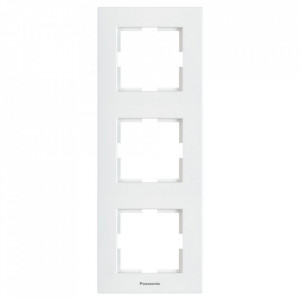 Prize si intrerupatoare, Rama 3 module verticala Karre Plus Pansonic, alba - savelectro.ro