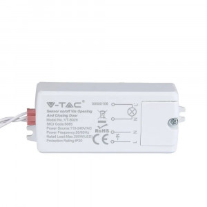 Senzor de miscare pentru inchidere/deschidere dulap, IP20, alb, V-TAC