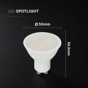 Set 3 becuri LED GU10, 10W(70W), 1000lm, lumina rece(6500K), SMD, V-TAC [3]- savelectro.ro