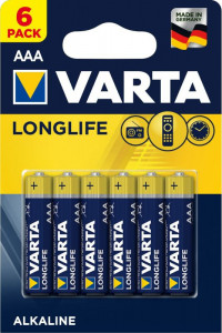 Set 6 baterii R3 AAA Alkaline, Varta Longlife
