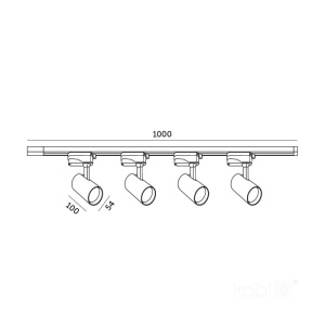 Set sina NEXTRACK GO Kobi 1m, 4 spoturi GU10, negru, 230V [6]- savelectro.ro