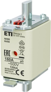 Siguranta fuzibila MPR ETI NV/NH 00 KOMBI gG 160A 120kA 500V