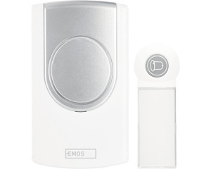 Sisteme Smart Home, Sonerie fara fir Emos P5723, max. 100 m, 75 dB, alimentare pe baterii, alb-argintiu - savelectro.ro