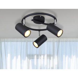 Spot aplicat Allvi, 3xGU10, IP20, negru mat+crom, Globo Lighting [2]- savelectro.ro