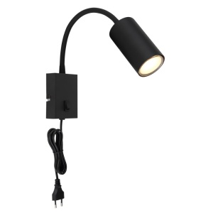 Spoturi, Spot aplicat Robby 1xGU10, brat flexibil, IP20, negru mat, Globo Lighting - savelectro.ro