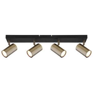 Spoturi, Spot aplicat Robby 4xGU10, IP20, negru mat+alama, Globo Lighting - savelectro.ro