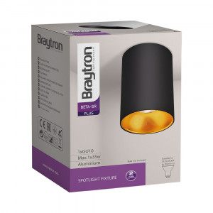 Spot Beta, 1 bec, dulie GU10,auriu, negru, Braytron [6]- savelectro.ro