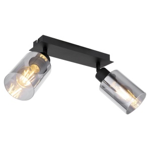 Spoturi, Spot Hadera, 2xE27, IP20, negru mat/fumuriu, Globo Lighting - savelectro.ro