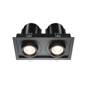 Spoturi, Spot LED 20W Incastrat, Maytoni, 1450lm, Lumina Calda (3000K), Negru - savelectro.ro