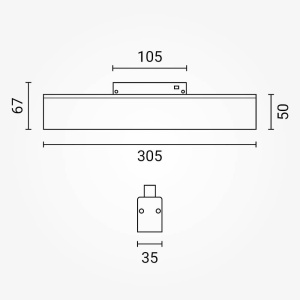 Spot LED 5274-OP, sina magnetica M35, 12W, 960 lm, liniar, lumina calda (3000K), IP20, dimabil, negru, Optonica [2]- savelectro.ro