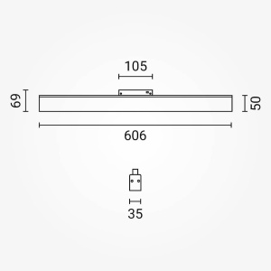 Spot LED 5285-OP, sina magnetica M35, 20W, 1600 lm, liniar, lumina calda (3000K), IP20, dimabil, alb, Optonica [2]- savelectro.ro