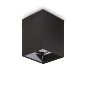 Spot LED Nitro patrat D10, 25W, 2020lm, lumina calda (3000K), IP20, negru, Ideal Lux