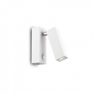 Corpuri de iluminat, Spot LED Page 142258, patrat, cu intrerupator, orientabil, 3W, 210lm, lumina calda, IP20, alb, Ideal Lux - savelectro.ro