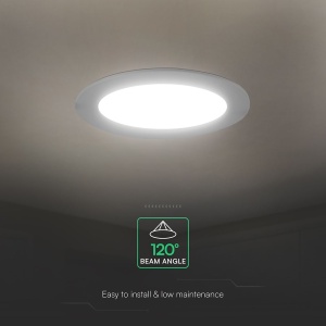 Spot LED rotund incastrat, 18W, 1980lm, lumina calda/neutra/rece, cip CREE, IP20, alb, V-tac [5]- savelectro.ro