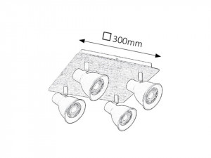 Spot Mac, metal, negru, fag, 4 becuri, dulie GU10, 5905, Rabalux [4]- savelectro.ro