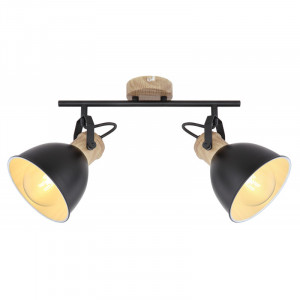 Spot Wiho 54018-2S , 2xE27, negru+natural, IP20, Globo Lighting [3]- savelectro.ro