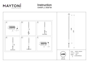 Stalp pentru exterior LED Pole O440FL-L18GF3K, 18W, 950lm, lumina calda, IP65, grafit, Maytoni [4]- savelectro.ro
