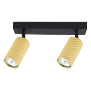 Aplica de perete Lucerno, textura striata, 2xGU10, aurie/neagra, Masterled [1]- savelectro.ro