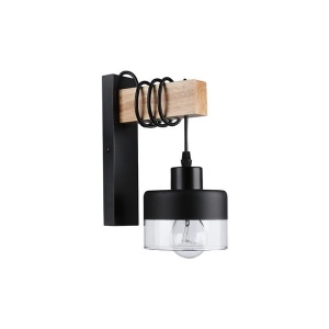 Aplice, Aplica de perete Stark E27 LED negru/lemn, Masterled - savelectro.ro