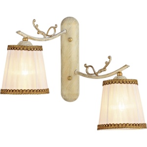 Klausen Stoc, Aplica Imola AP2 KL6164, 2xE14, bronz antic + ivoar, metal + textil, stil clasic elegant, Klausen - savelectro.ro