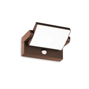 Aplice si felinare exterior, Aplica LED exterior Swipe 21W, 1390lm, lumina calda (3000 K), senzor miscare, IP54, cafenie, Ideal Lux - savelectro.ro