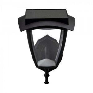 Aplica LED solara pentru exterior V-TAC, 2W, neagra, lumina calda/rece, IP65 [10]- savelectro.ro