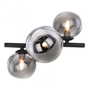 Aplica metal negru, sticla fumurie, sticla, 3 becuri, dulie G9, 80lm, lumina calda (3000K), 56133-3W, Globo [4]- savelectro.ro