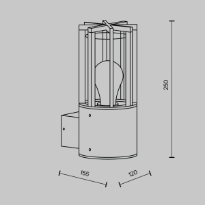 Aplica pentru exterior Barrel O453WL-01GF, 1xE27, grafit, IP54, Maytoni [4]- savelectro.ro