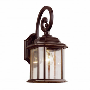 Aplice si felinare exterior, Aplica pentru exterior Nuvola, 1 bec, dulie E27, maro, transparent, metal, sticla, Klausen - savelectro.ro