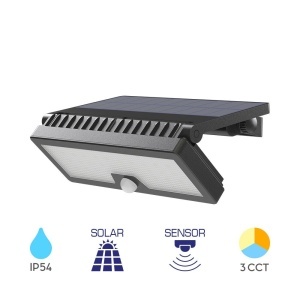 Lampi solare, Aplica solara LED cu senzor de miscare, 10W, 1000lm, lumina calda/neutra/rece, IP54, 10h, Braytron - savelectro.ro