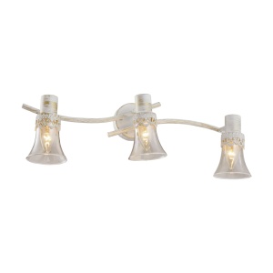 Aplica Valor KL6455, 3xE14, alb antic + fumuriu, metal + sticla, stil vintage, Klausen