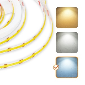 Banda led COB, lumina rece(6500K), 10W/m, 950lm/m, 320 leduri/m, 12V, IP65, Kobi [5]- savelectro.ro