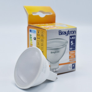 Bec led MR16 5W (50W), GU5.3, 350lm, 110 grade, lumina calda (3000K), opal, Braytron