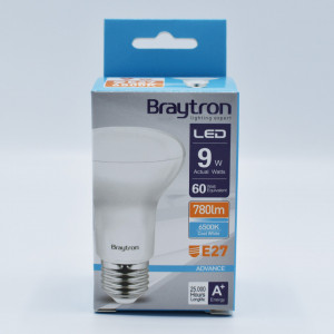 Bec led R63 9W (60W) Braytron, E27, 780lm, lumina rece (6500K), clasa energetica F