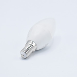 Bec led lumanare 5.5W (40W) chip Samsung, E14, C37, 470 lm, lumina rece (6400K), opal, V-TAC